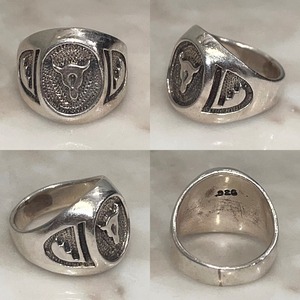 vintage silver signet ring "baphomet"
