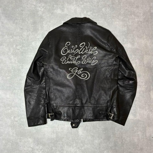 GB SKINS レザージャケット バックペイント ブラック ゴートスキン