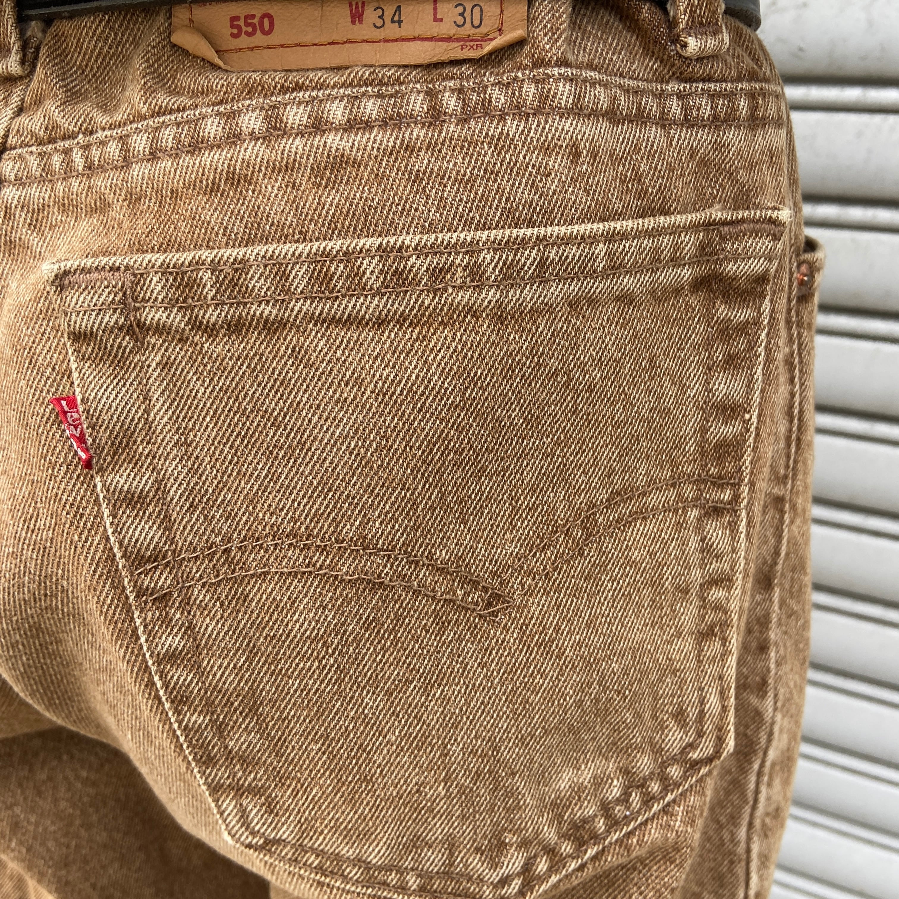 90s USA製 Levi's 550 センタープレスデニムパンツ 茶 W34 | PAY ID