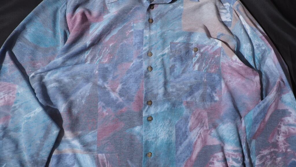 Jupiter water surface pale tone pattern rayon shirt