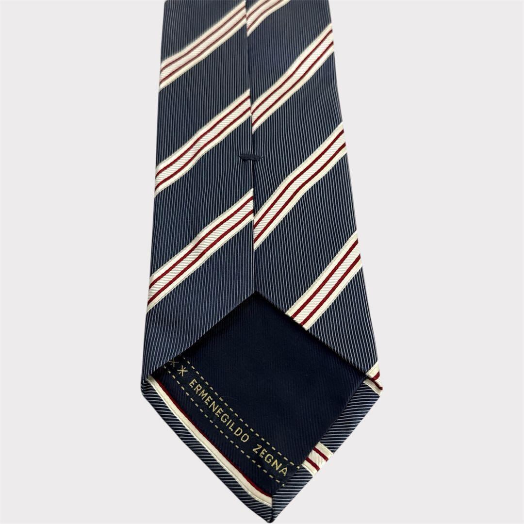 未使用 ゼニア ZEGNA ネクタイ ストライプ ネイビー バーガンディ 未使用 ゼニア ZEGNA ネクタイ ストライプ ネイビー バーガンディ