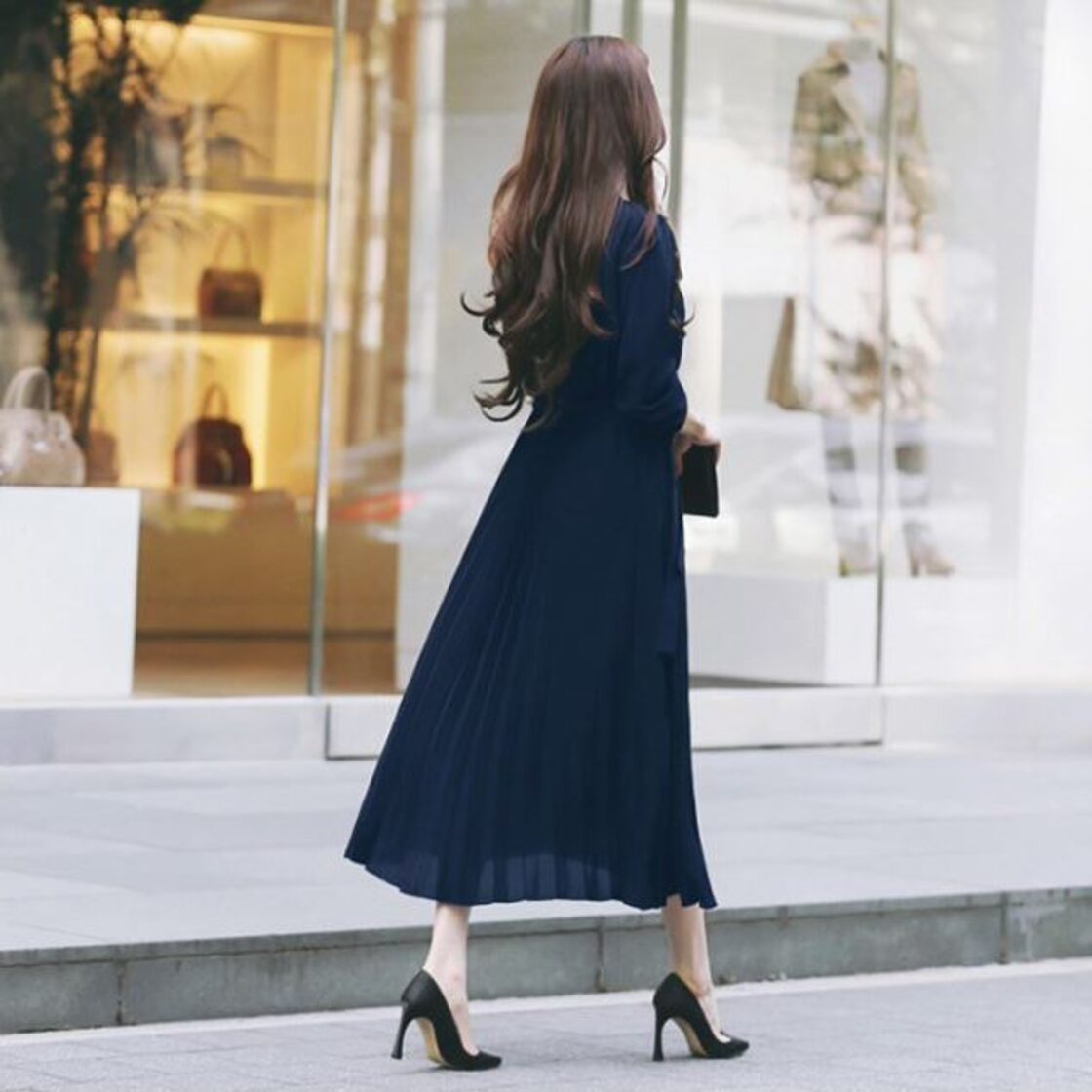 ワンピース レディース ロングワンピース プリーツワンピース シフォン 