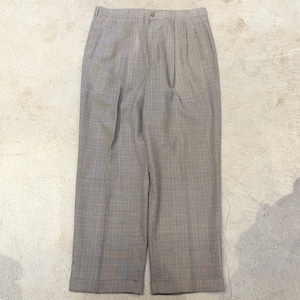 PERRY ELLIS SLACKS 2PLEATES CHECK
