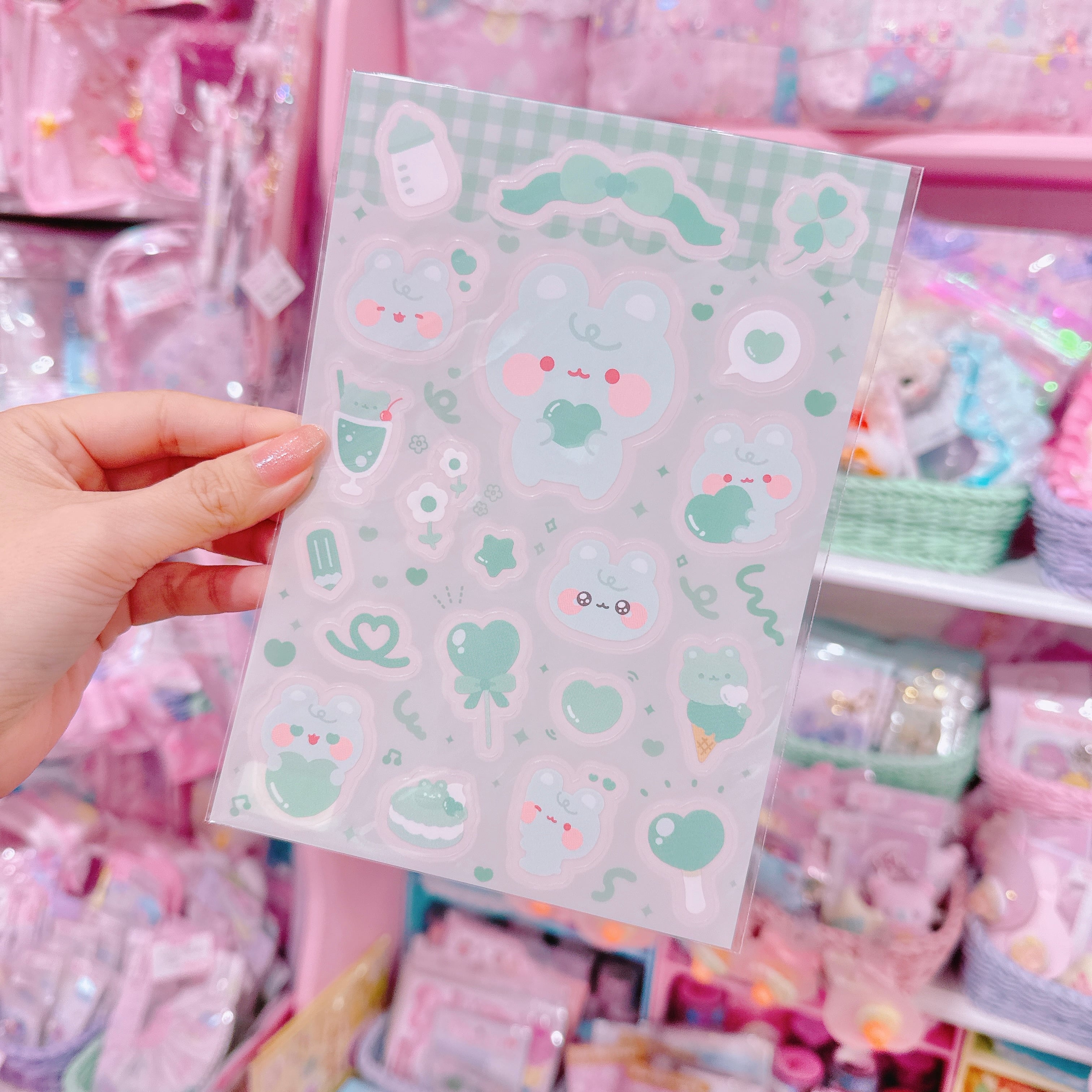 【G3】17-8推しカラークリアシール（緑）