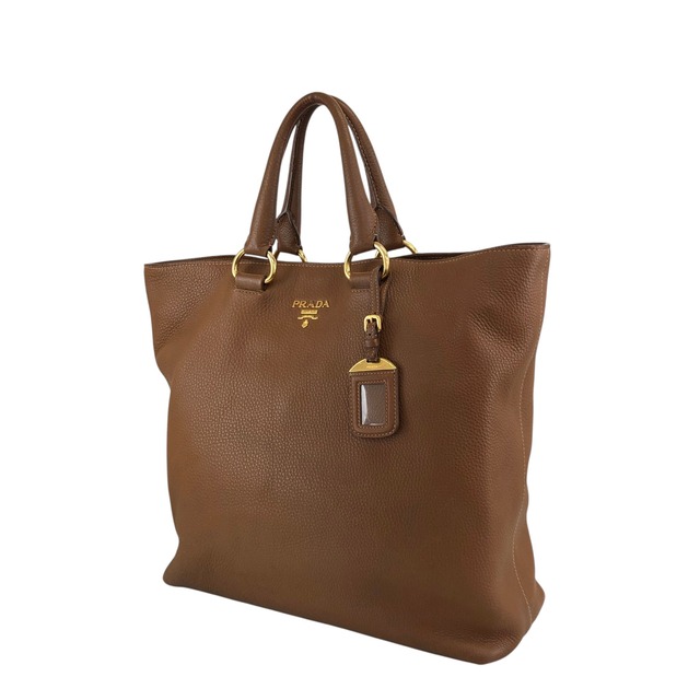 PRADA プラダ トートバッグ ブラウン ロゴ レザー 2way vintage ヴィンテージ オールド 38ggy4