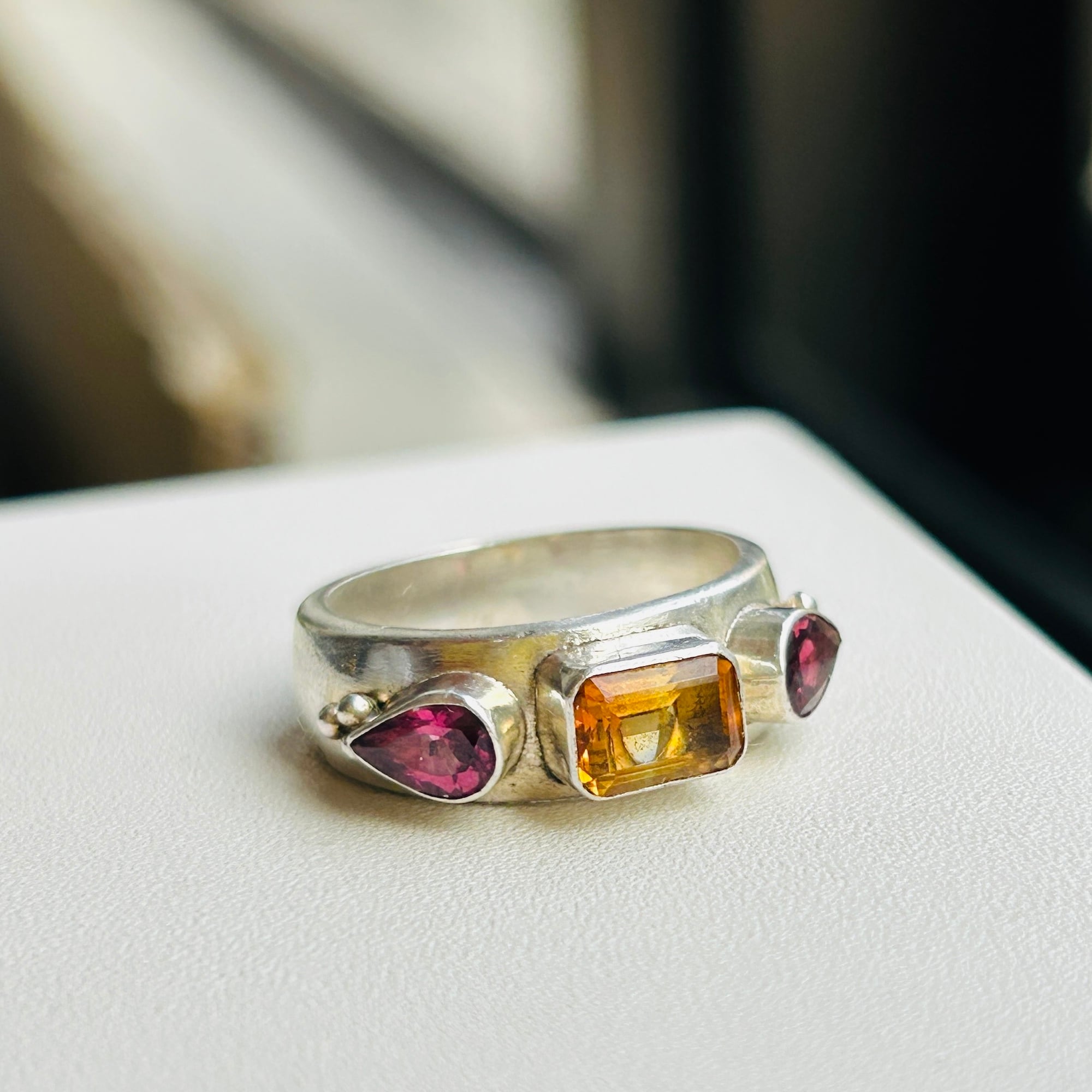 シルバー925 アメジスト＆シトリンリング（12号） | Milo Antiques