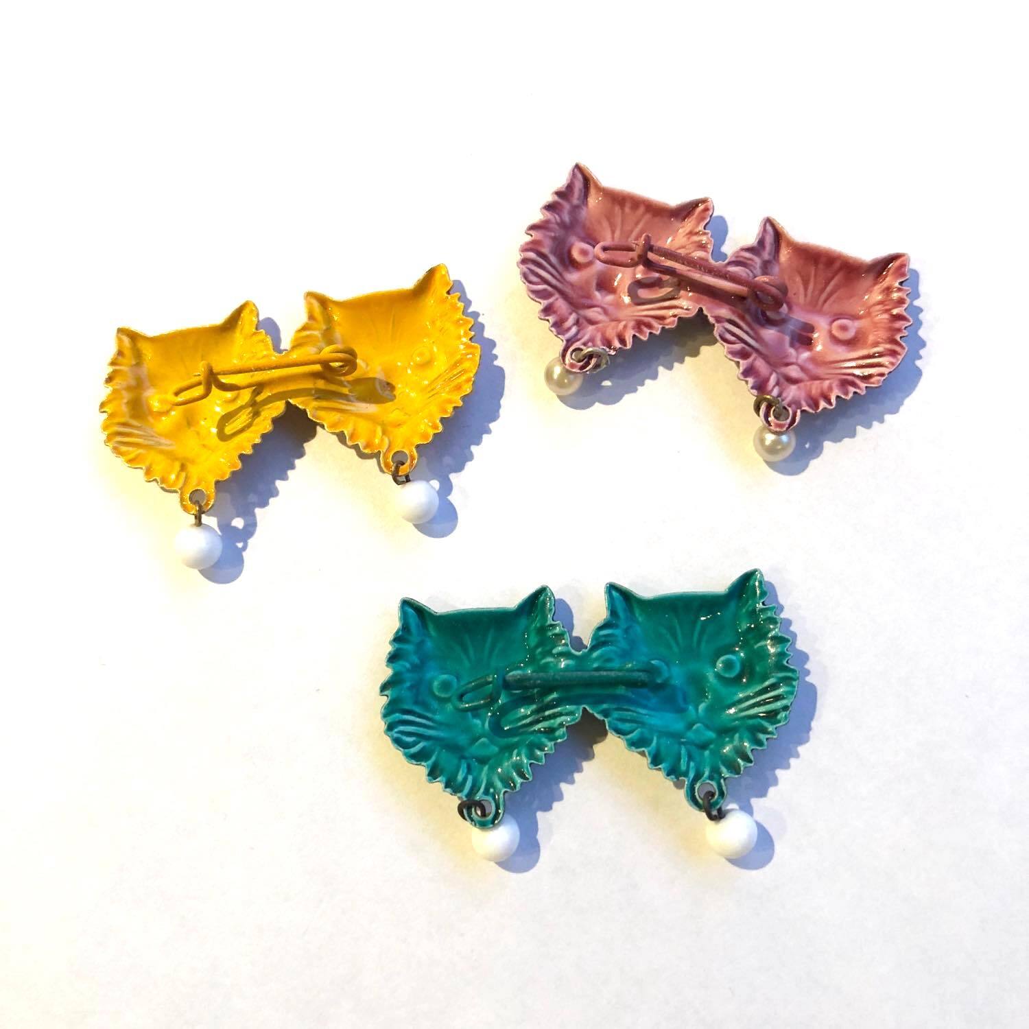 50～60’s US vintage Hargo 困り顔の猫ちゃんのブローチ 50～60's US vintage Hargo 困り顔の猫ちゃんのブローチ