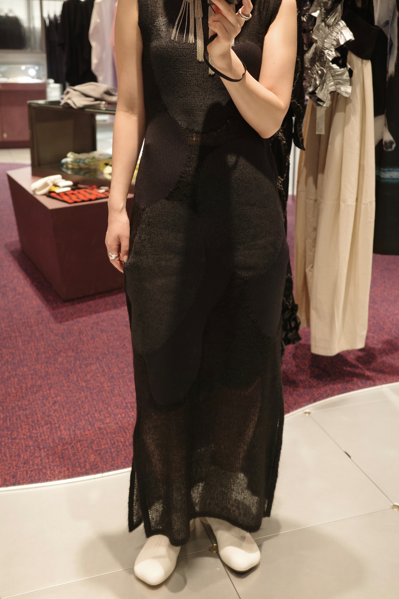 【25AW】Mame Kurogouchi マメ クロゴウチ / "Katachi" Motif Knited Dress - 7