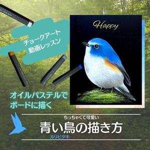 【動画】青い鳥の描き方（初級）