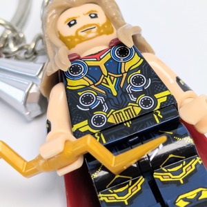 ★ブロックフィギュアキーホルダー★【 The Mighty Thor マイティ・ソー 】アベンジャーズ / MARVEL〚アメリカン雑貨 アメトイ〛