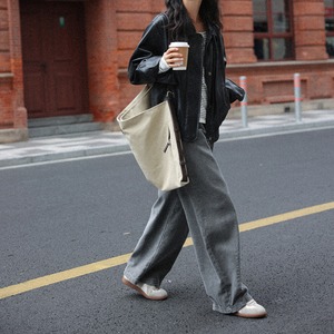 high-waist wide denim pants J00102