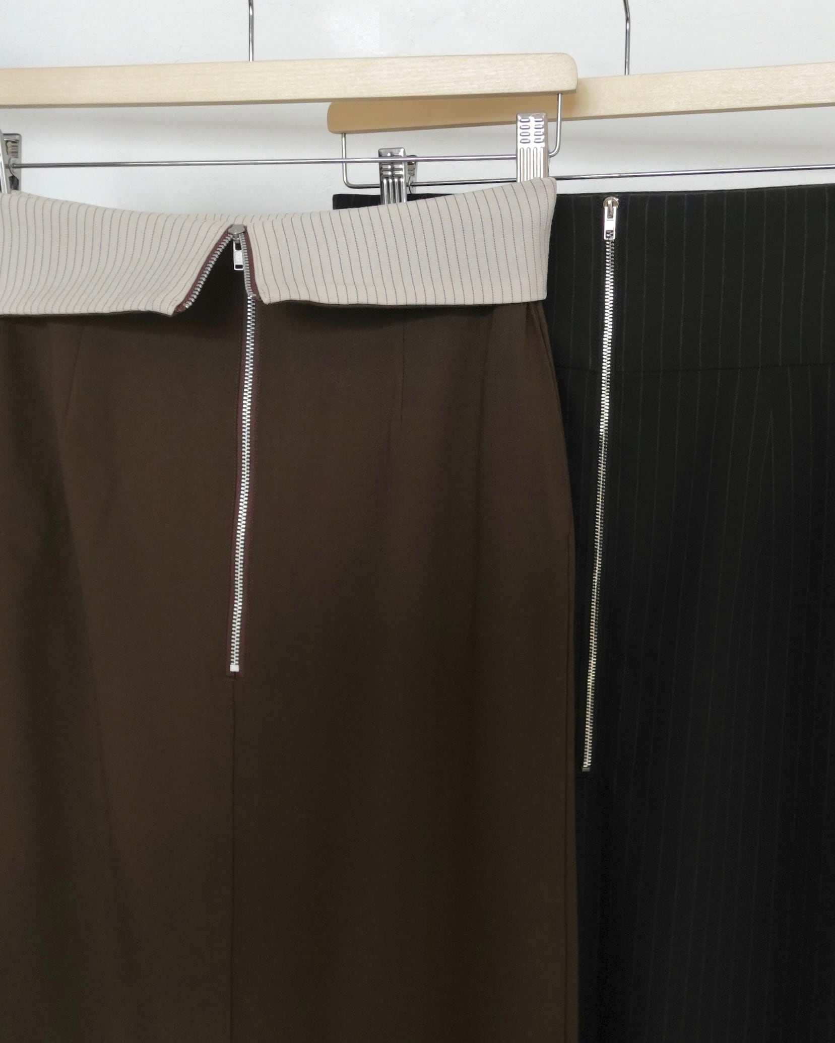 2way stripe long skirt | quūi