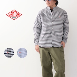 DANTON [ダントン] M OXFORD BAND COLLAR SHIRT PATTERN [DT-B0280OXP] オクスフォードバンドカラーシャツ・長袖シャツ・コットンシャツ・チェックシャツ・ギンガムチェック・MEN'S [2024SS]