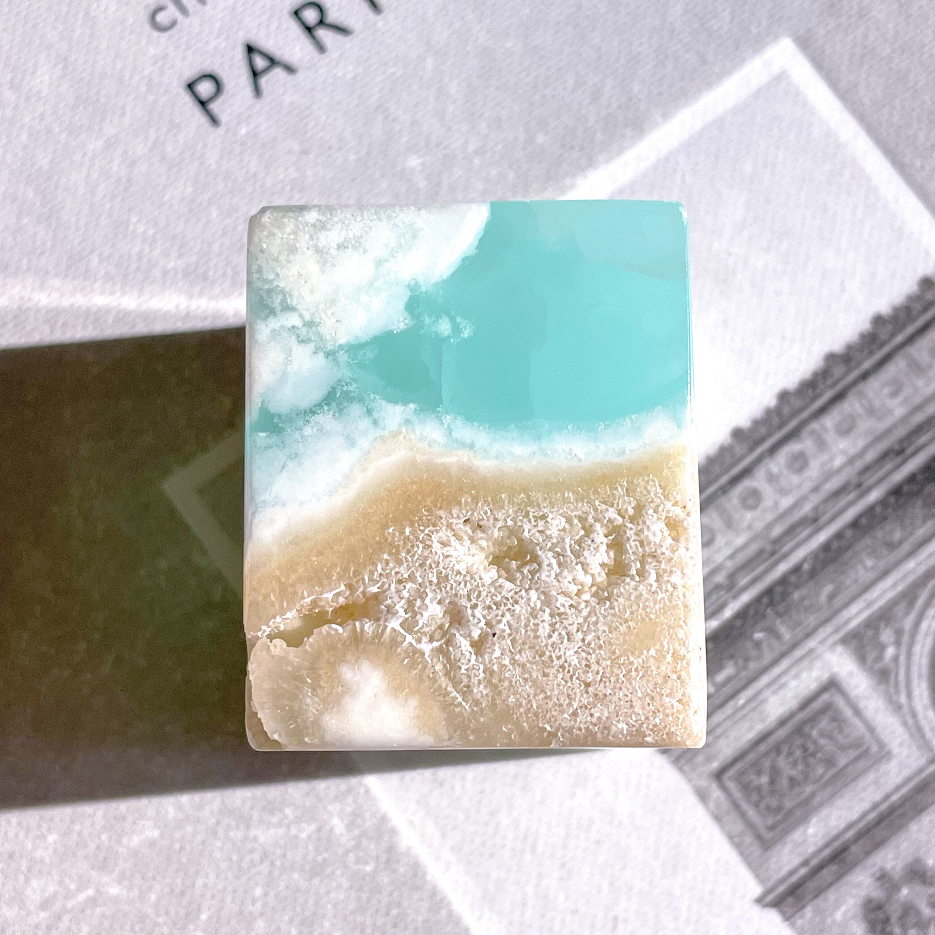 Caribbean Blue Calcite キューブ✧ カリビアンブルーカルサイト