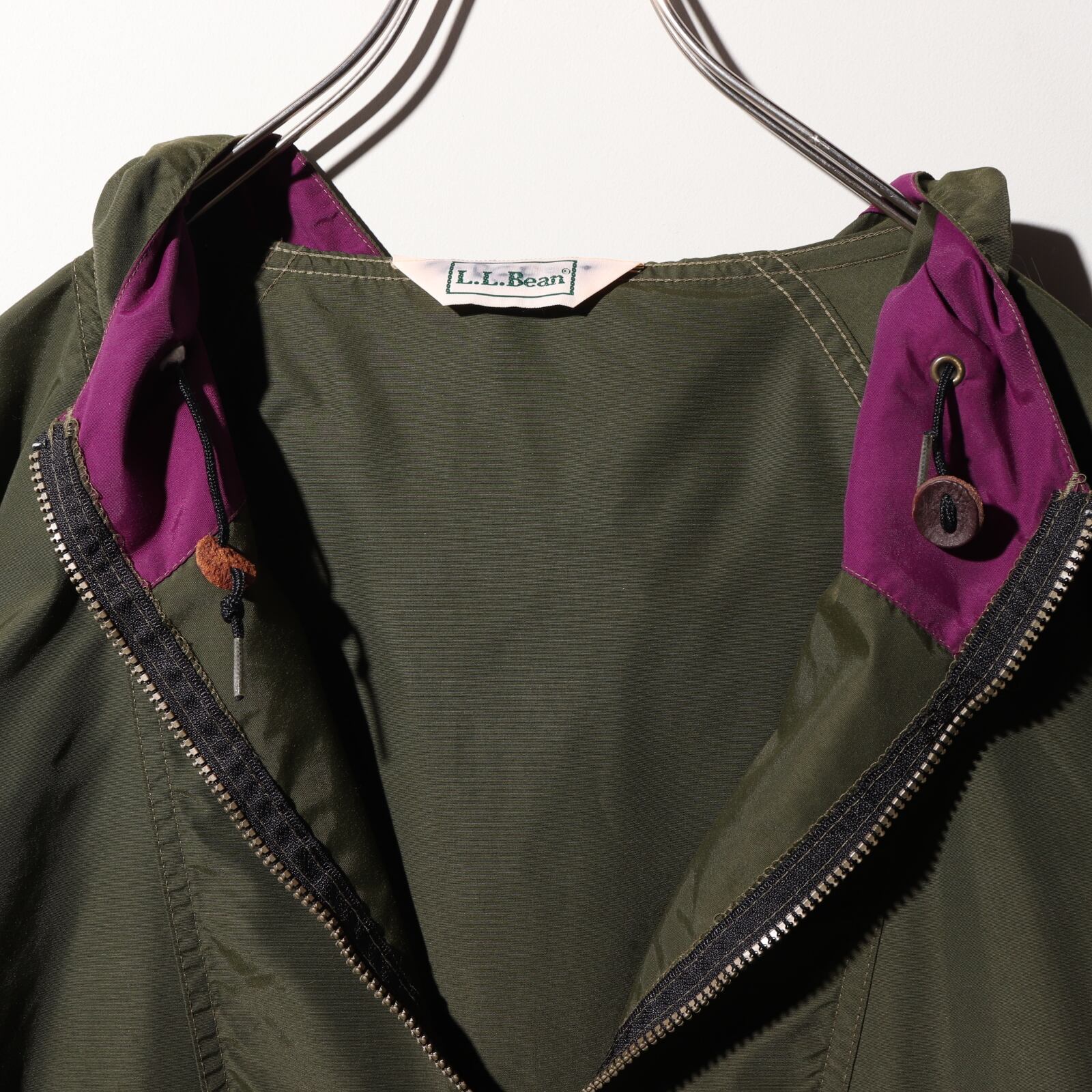 美品 L 80s 90s L.L.Bean アノラックパーカー 旧ロゴ 三角タグ ハーフ 