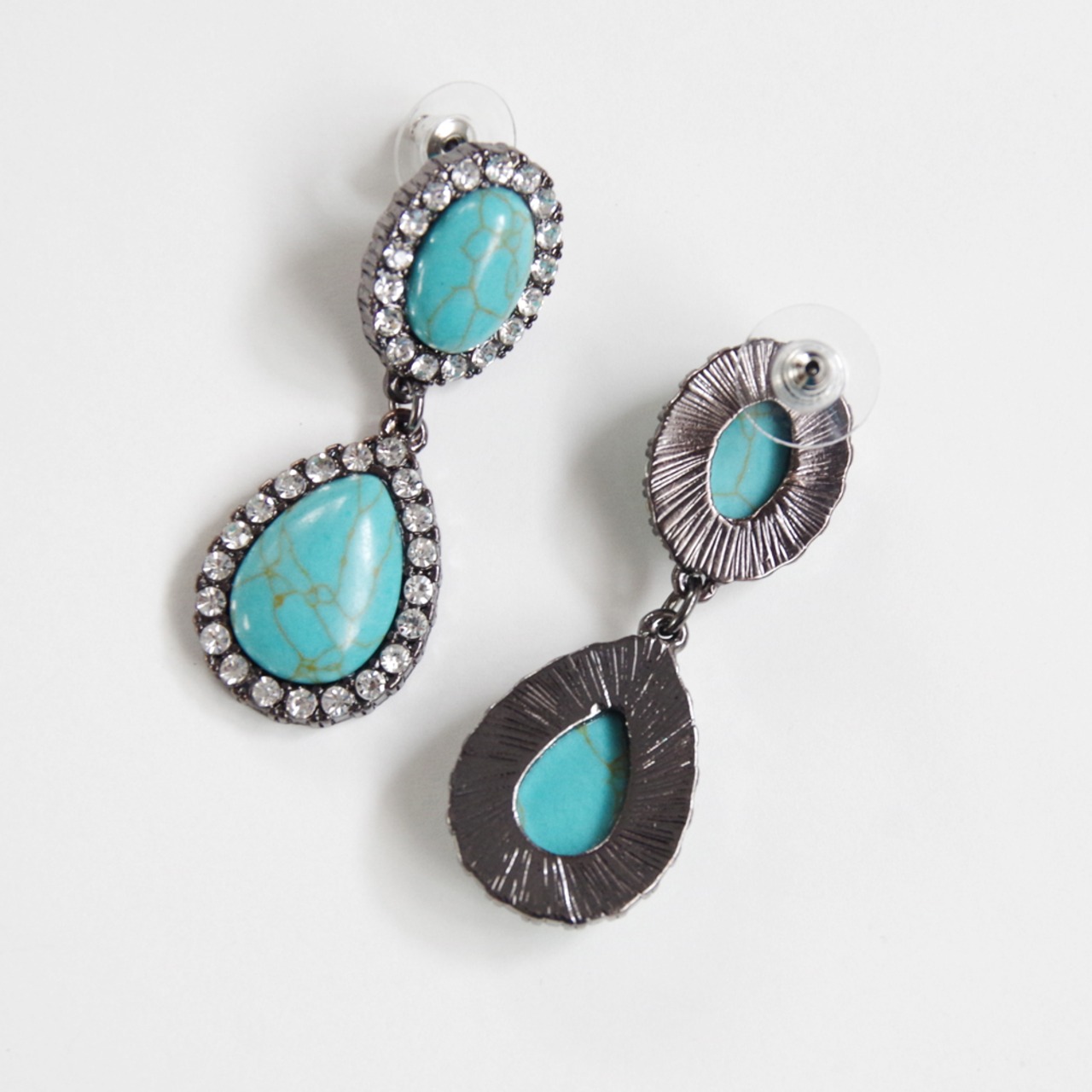 ターコイズ×ビジューピアス - 3