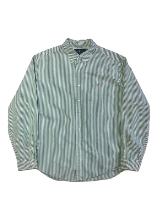"Ralph Lauren" 1Point Seersucker Stripe B.D Shirt