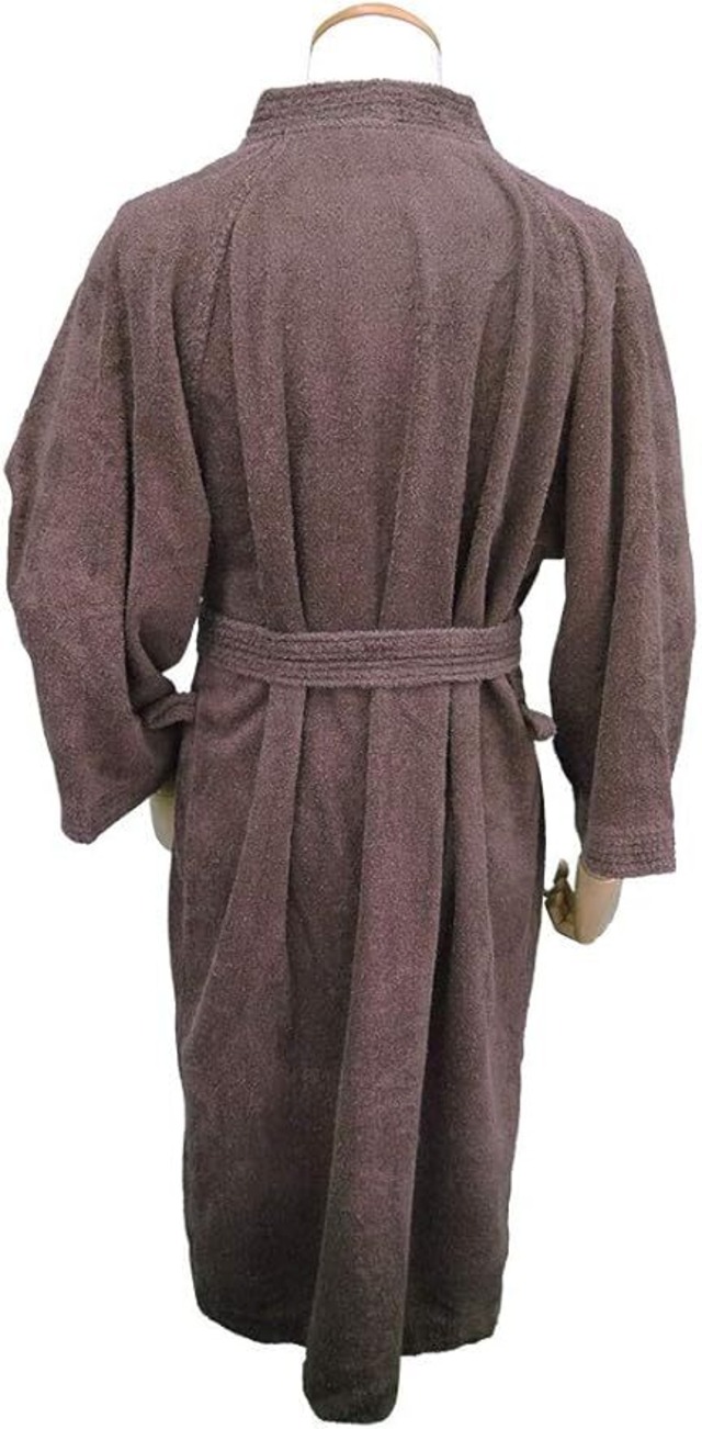 中古 エステサロン バスローブ タオル地 綿100％ 3枚セット（茶色）