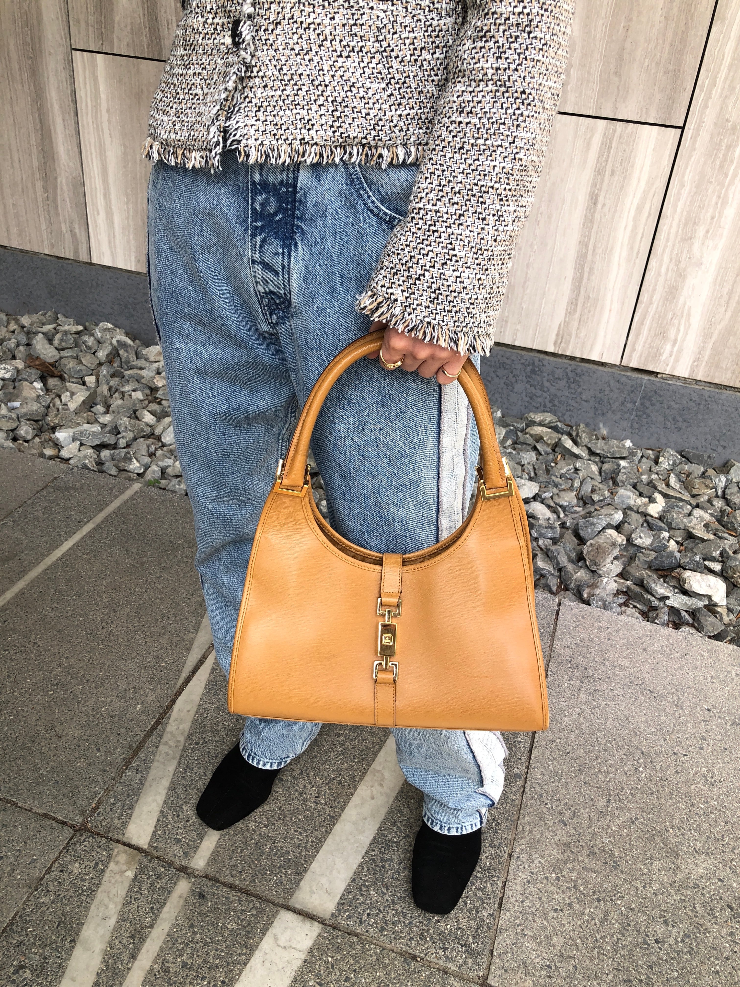 GUCCI グッチ ショルダーバッグ ブラウン ジャッキー レザー ワン