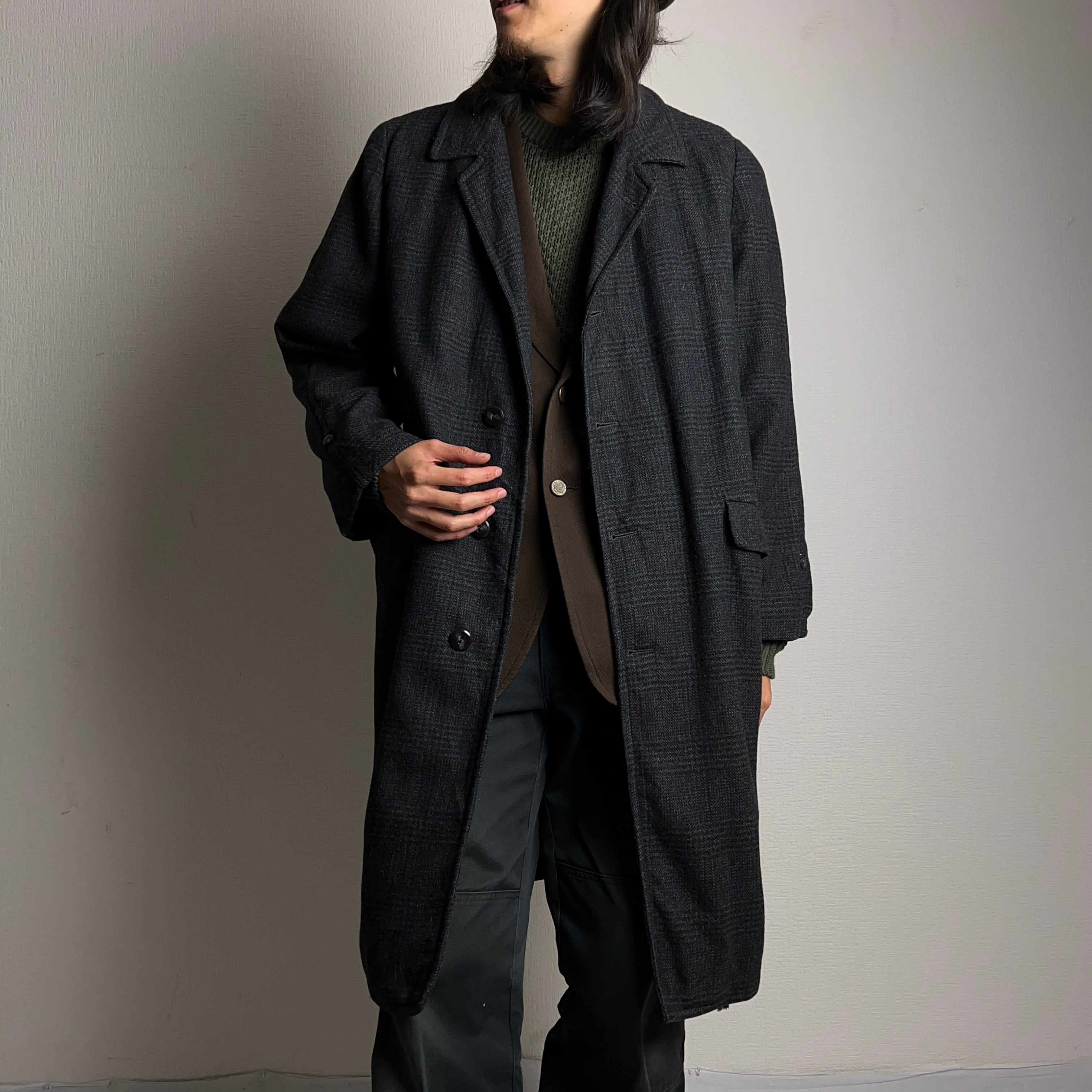 60's Vintage Plaid Wool Coat 60年代 ウールチェックコート