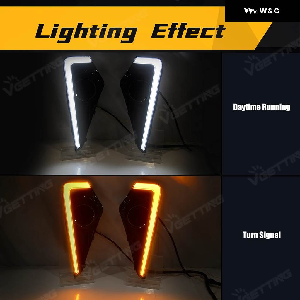 DRL イエロー ウィンカー スタイル リレー 車 12V LED デイタイム