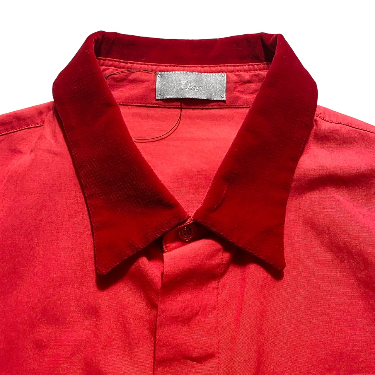 DIOR HOMME velour collar switching shirt