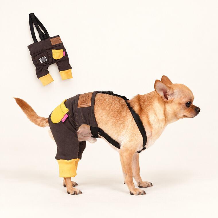 waist salopette pants S ~ 2XL   / 犬服 スポーティ パンツ サロペット 冬 裏起毛 犬用 ボトム 綿100％ ドッグウェア シンプル サスペンダー 小型犬 中型犬 韓国ワンコ服 ペット洋服 おしゃれ 可愛い