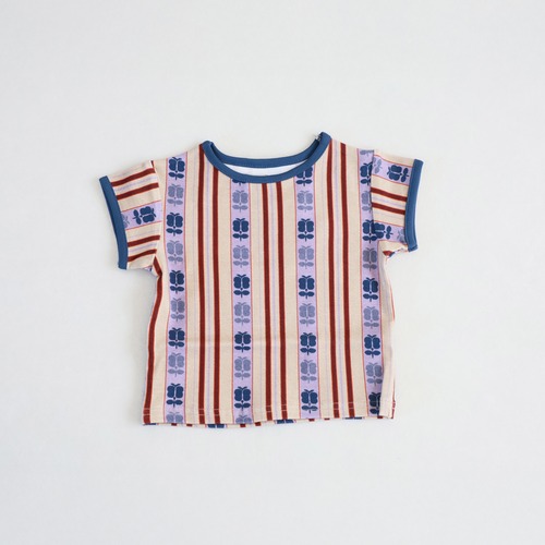 【予約商品】& pal / retro stripe T / cream / 80-120cm