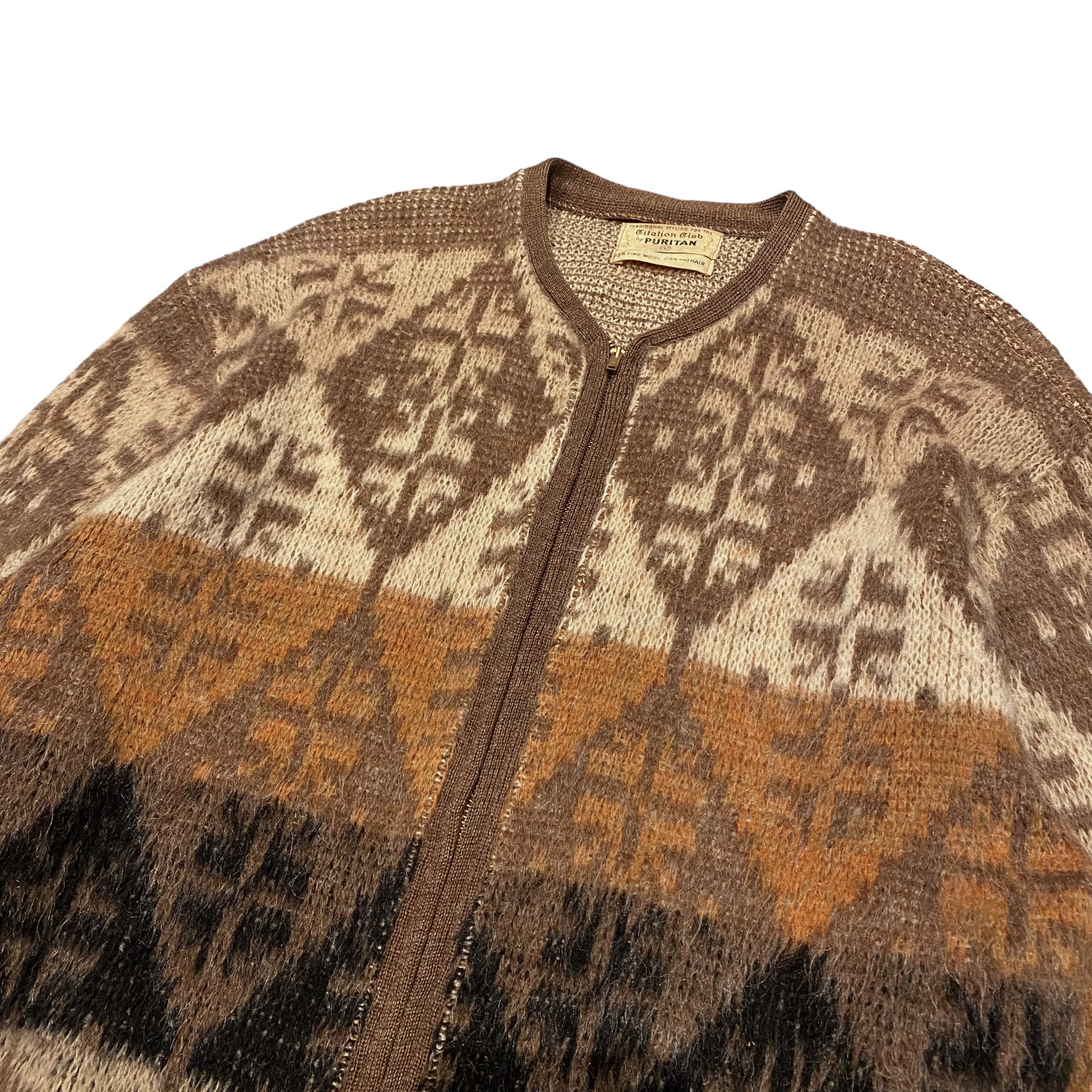 50-60's PURITAN Full-Zip Mohair Cardigan 42 / ピューリタン モヘア