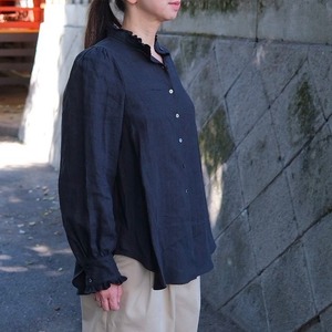 Bilitis dix-sept ans (ビリティス・ディセッタン) Linen Stand Collar Blouse 2911-958