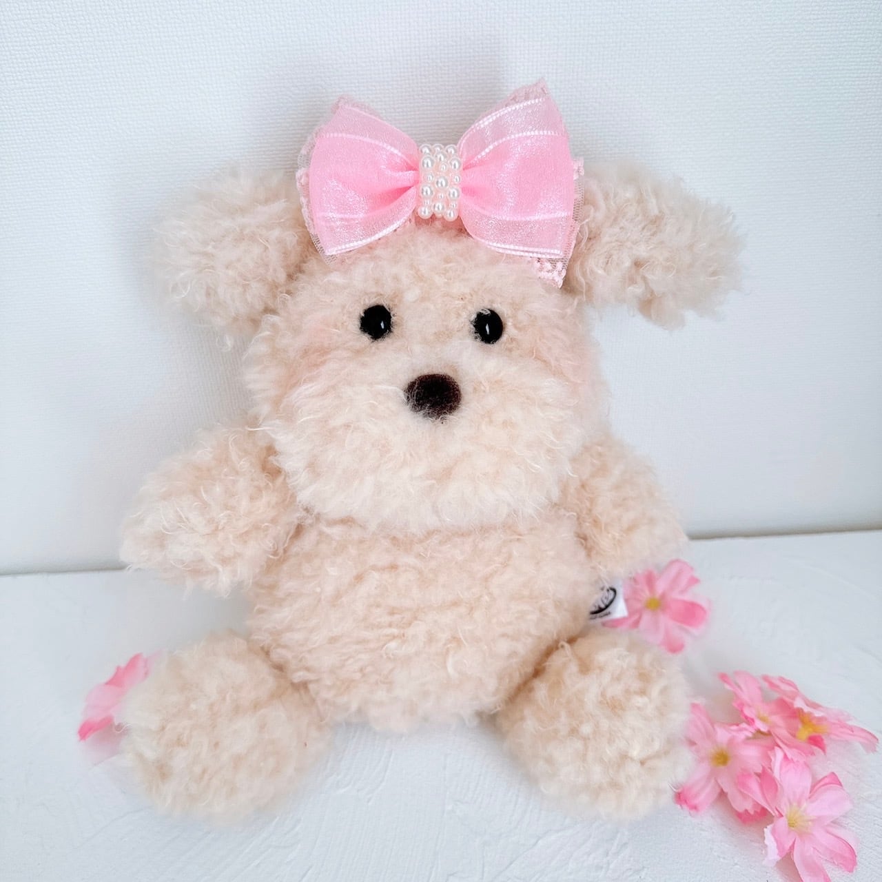 パールのお嬢様リボンヘアバンド（後ろ支え付き）