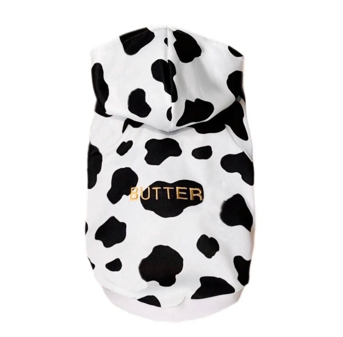 うちの子 うちの子ネーム刺繍入りパーカー＊ウシ柄＊ | 犬服BUTTER