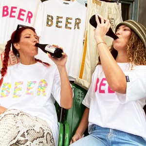 BEER ヘビーウェイト・カモ柄T/カラフル（ホワイト/ブラック）