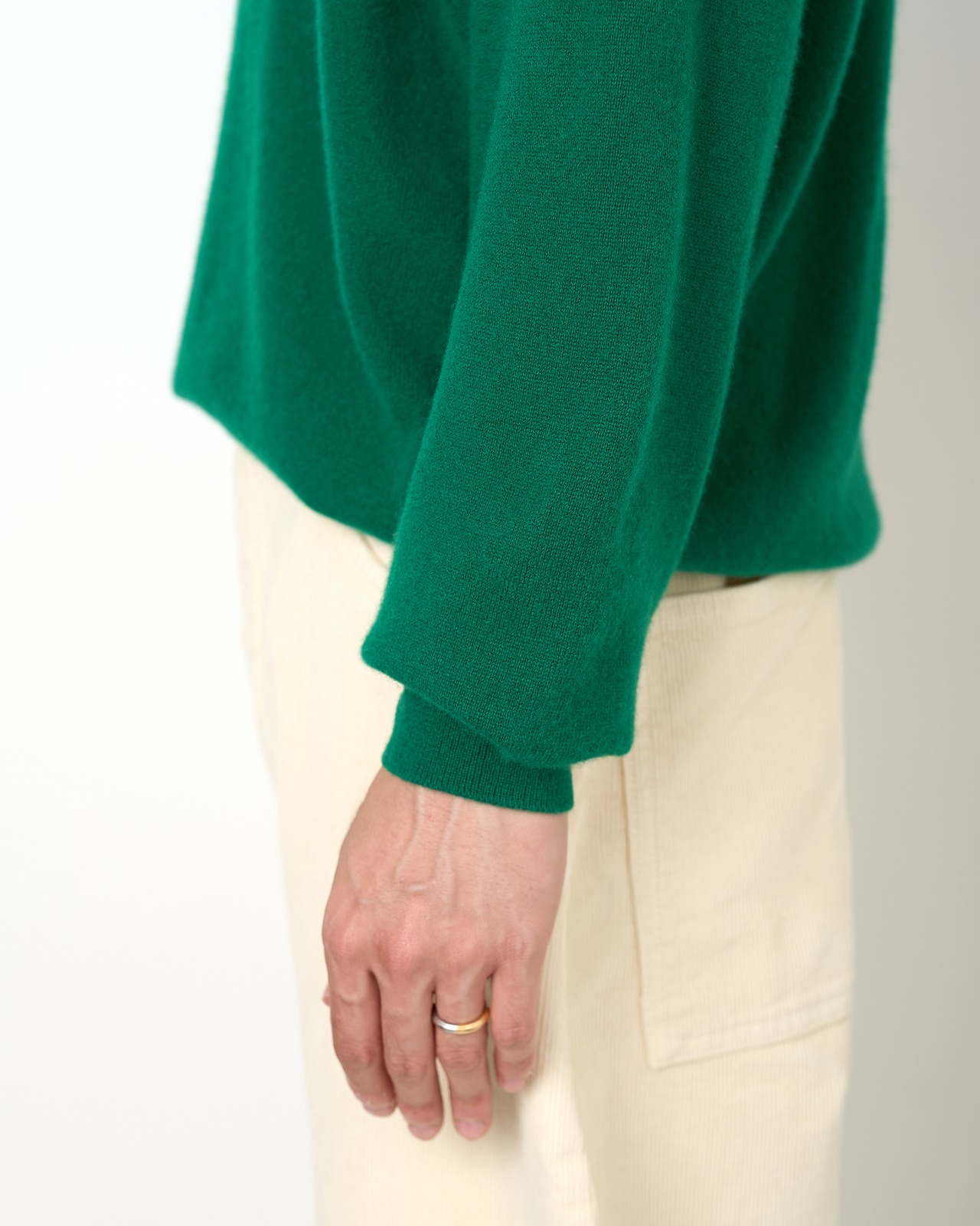 ssstein "PURE CASHMERE KNIT CREW NECK LS〔GREEN〕"
