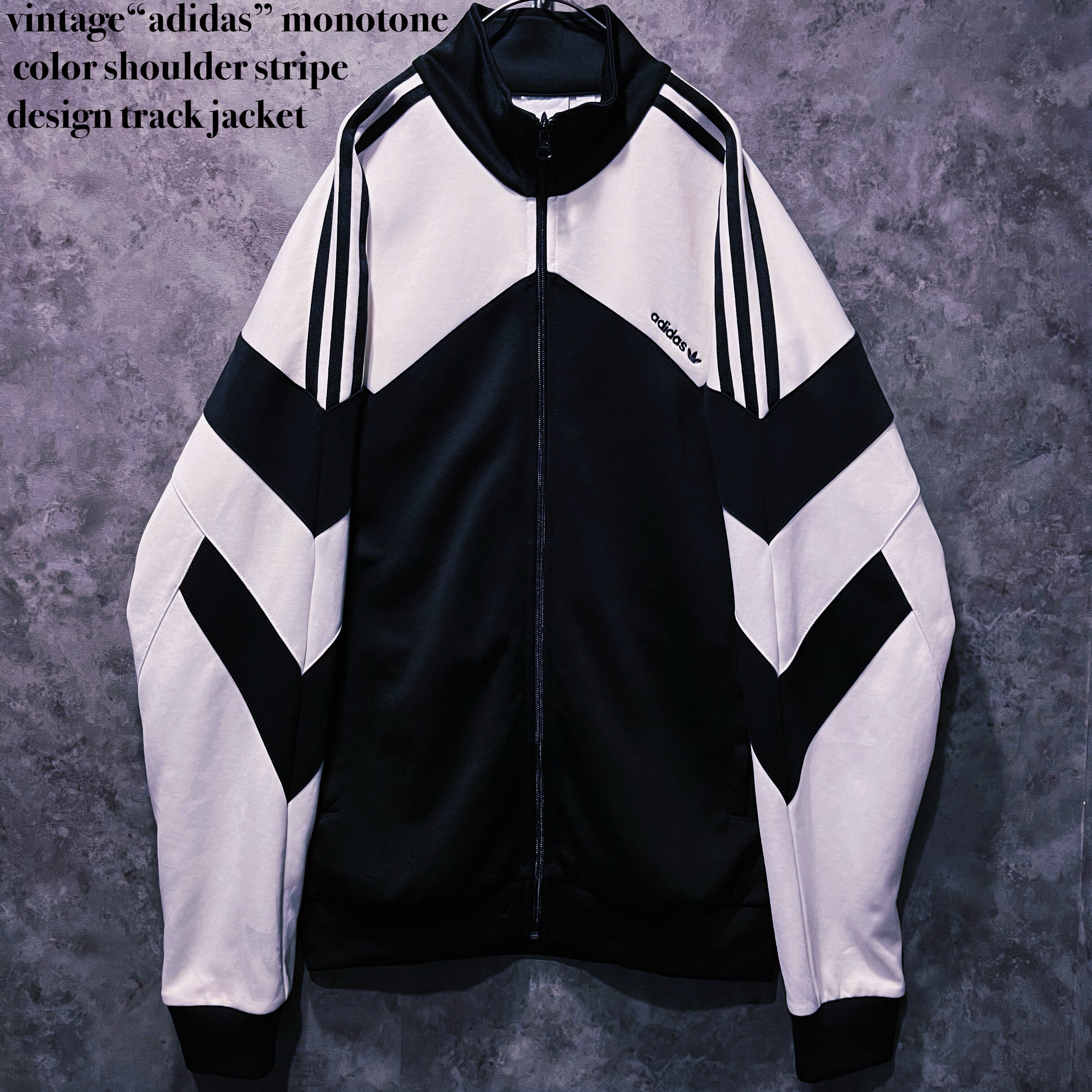 【doppio】vintage“adidas” monotone color shoulder stripe design track jacket