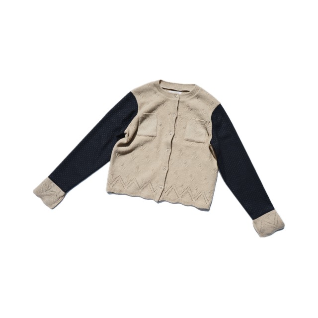 【YUKI SHIMANE】Petite Floral Knit Cardigan (BEIGE)