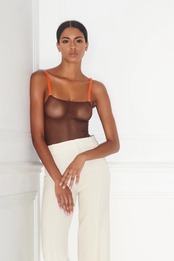 ボディランジェリー用ストラップ(肩紐) MAISONCLOSE オレンジ