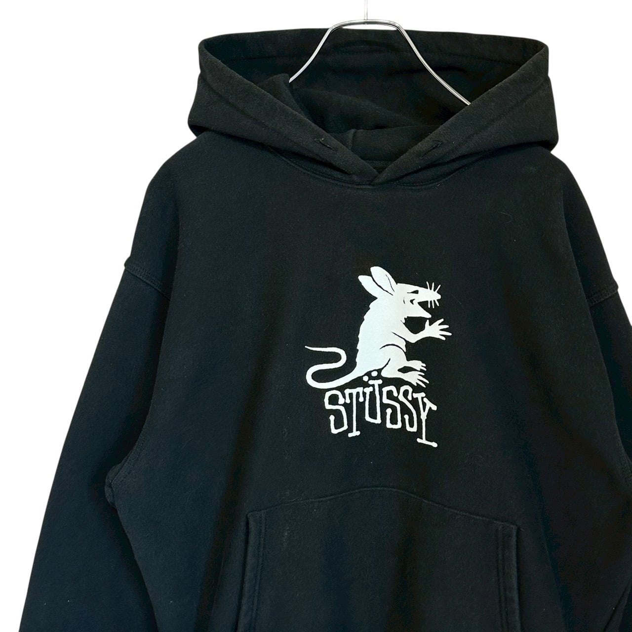 stussy ステューシー パーカー フーディ センターロゴ 刺繍ロゴ | 古着