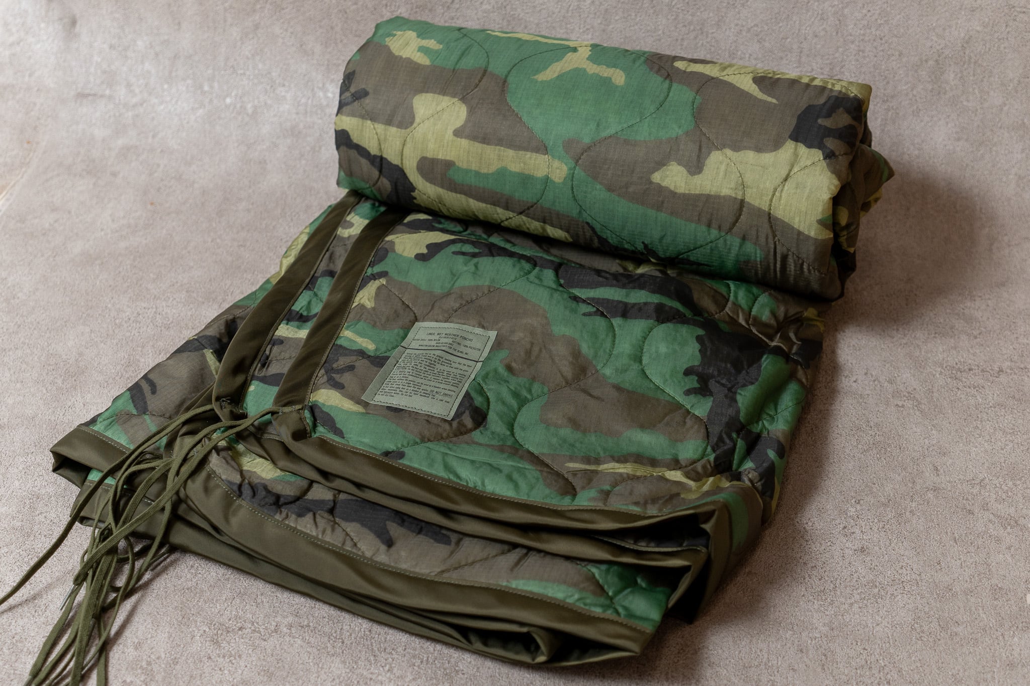 DEADSTOCK】U.S.Army 90's Liner Poncho Woodland Camo M81 アメリカ軍