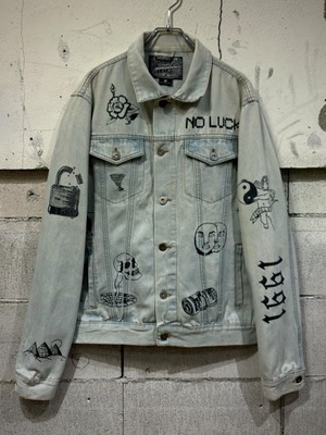 【Caka otto】Paint Custum Vintage Denim Tracker Jacket