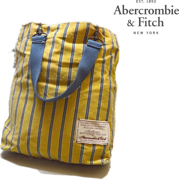 1点物◇アバクロA&Fビンテージ加工ストライプ柄トートバッグ古着 1点物◇アバクロA&Fビンテージ加工ストライプ柄トートバッグ古着