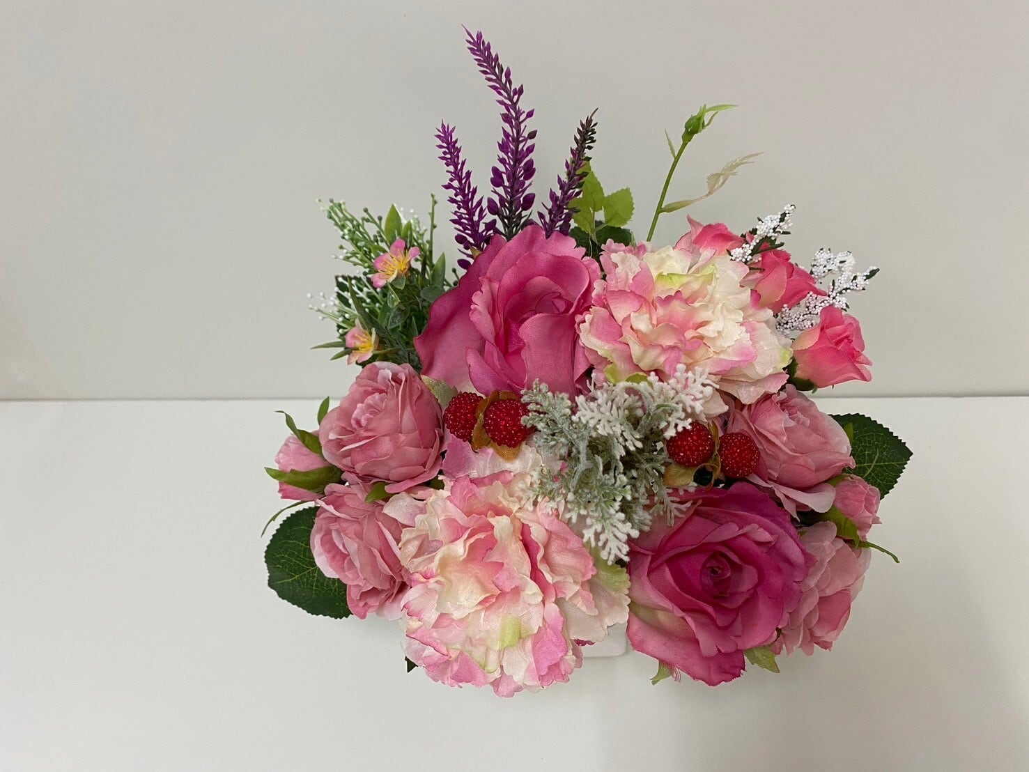 光触媒フラワーアレンジメント 置き型アソートピンク(サイズ23cm