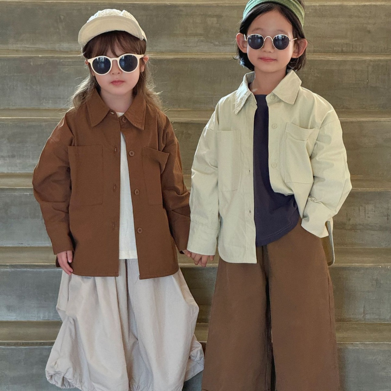 秋ロールカラー簡素シャツアウター2色