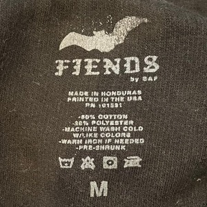 【FIENDS】ワンポイント バックプリント アーチロゴ スウェットパーカー プルオーバー M US古着