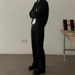 ウォッシュドストレートシンプルパンツ　0885