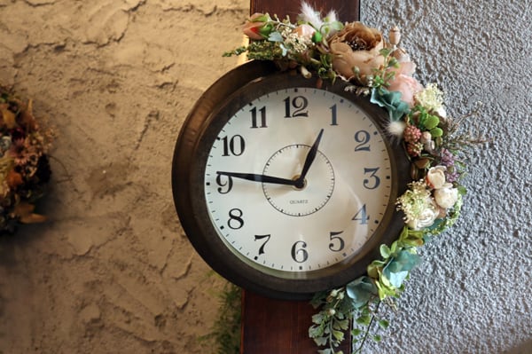 プリザードフラワー ドライフラワー フラワー掛け時計 te0016 | TIEDE