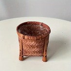 バスケット　カゴ　小物　収納　お花飾り　編みバスケット　竹編み　インテリア　おしゃれ　装飾　飾り　玄関　かわいい　手作り編みバスケット　ナチュラル　ピクニック　キャンプ