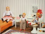 クリームカラーとオレンジのファブリック ベッドルーム家具セット 画像15