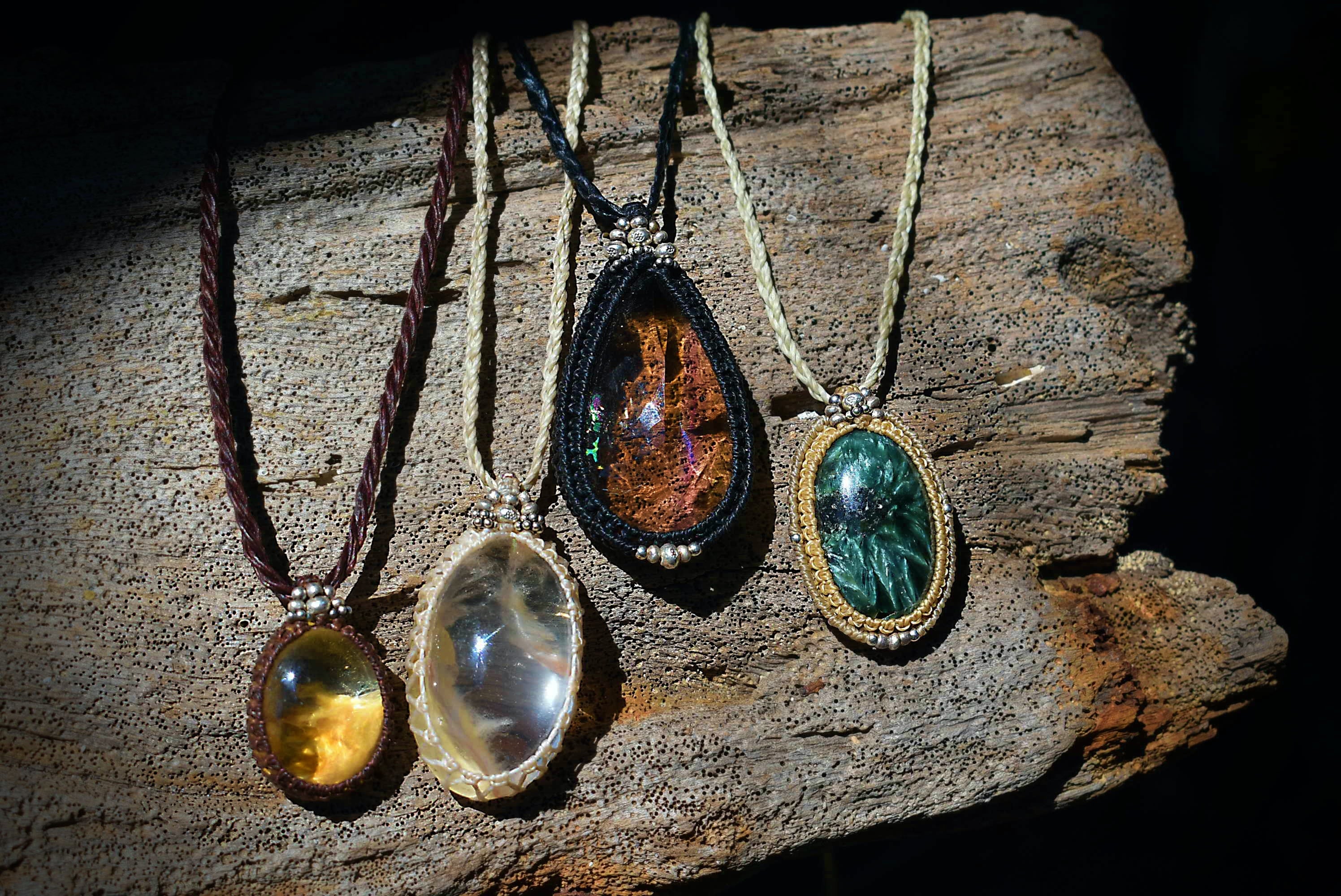 大粒☆虹ブリリアンカット☆レインボーアメトリン（シトリン）マクラメ