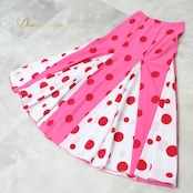 フラメンコ 衣装 ファルダ スカート ペチコート エルモサ HERMOSA 水玉 ドット 軽い 薄い ホワイト系 レッド系 ピンク系 フォーマル ダンス ウェア パーティ おしゃれ 軽量 女性用 フレアスカート